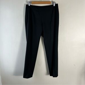 Lafayette 148 New York Pants Virgin Wool Trousers Black Side Zip Size 6 Office
